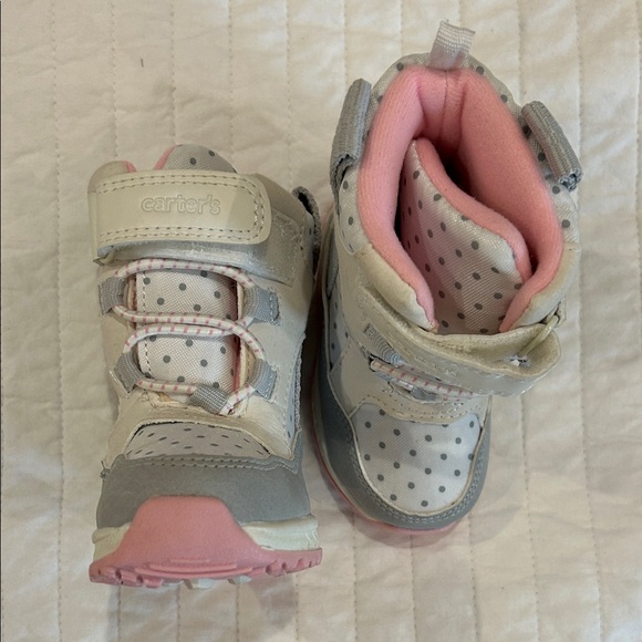 Carter's Other - Carter's Polka Dot Pink and Gray Kids Boots